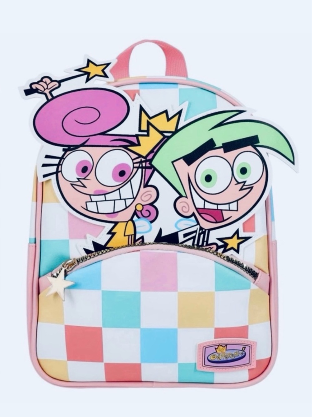 Nickelodeon Fairly OddParents Cosmo Wanda Checkered Mini Backpack EUC!